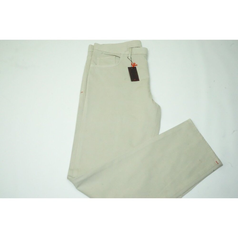Isaia Twill Cotton Blend Light Khaki Brown Mens Pants Sz 48R Brand New